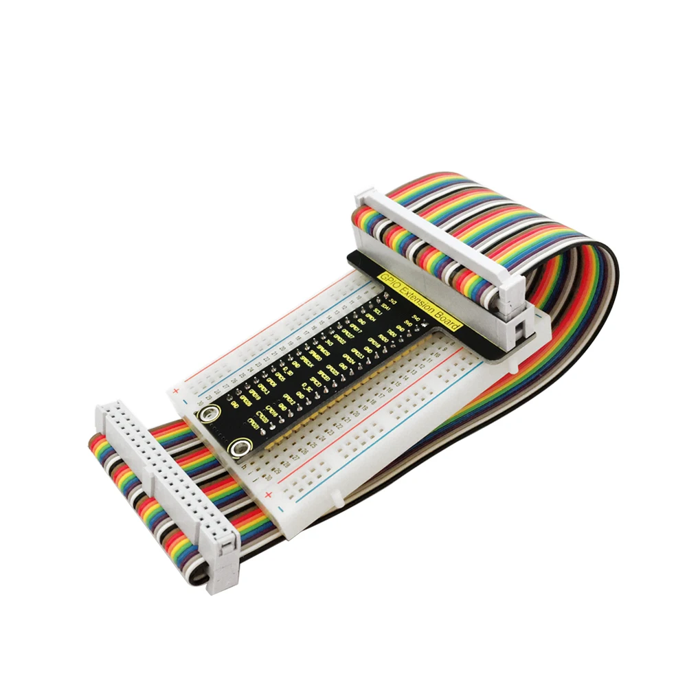 Keyestudio Raspberry Pi T-type GPIO Shield V1 +40P Colorful Ribbon Cable+400-hole Breadboard For Raspberry Pi A+/B+/3B