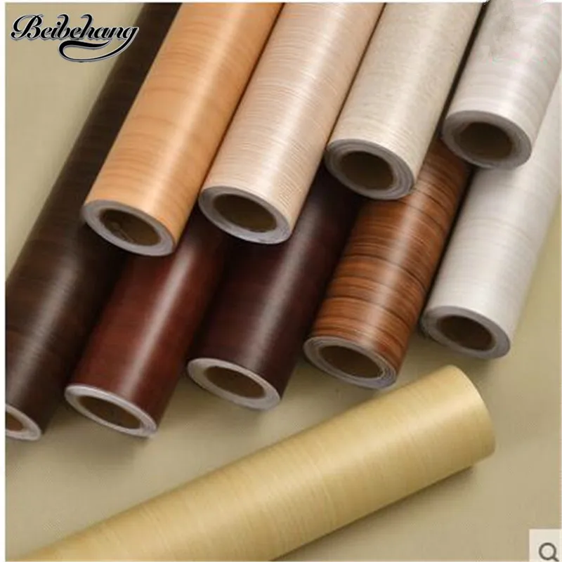 beibehang Wooden furniture refurbished stickers self - adhesive wallpaper thickening pvc Boeing film waterproof scrub wallpaper