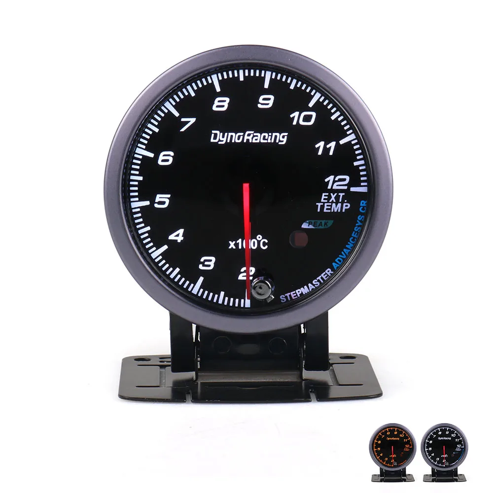 Dynoracing 60MM Black Face Car Exhaust Gas Temperature Gauge 200-1200C EGT Gauge With White& Amber Lighting Car meter