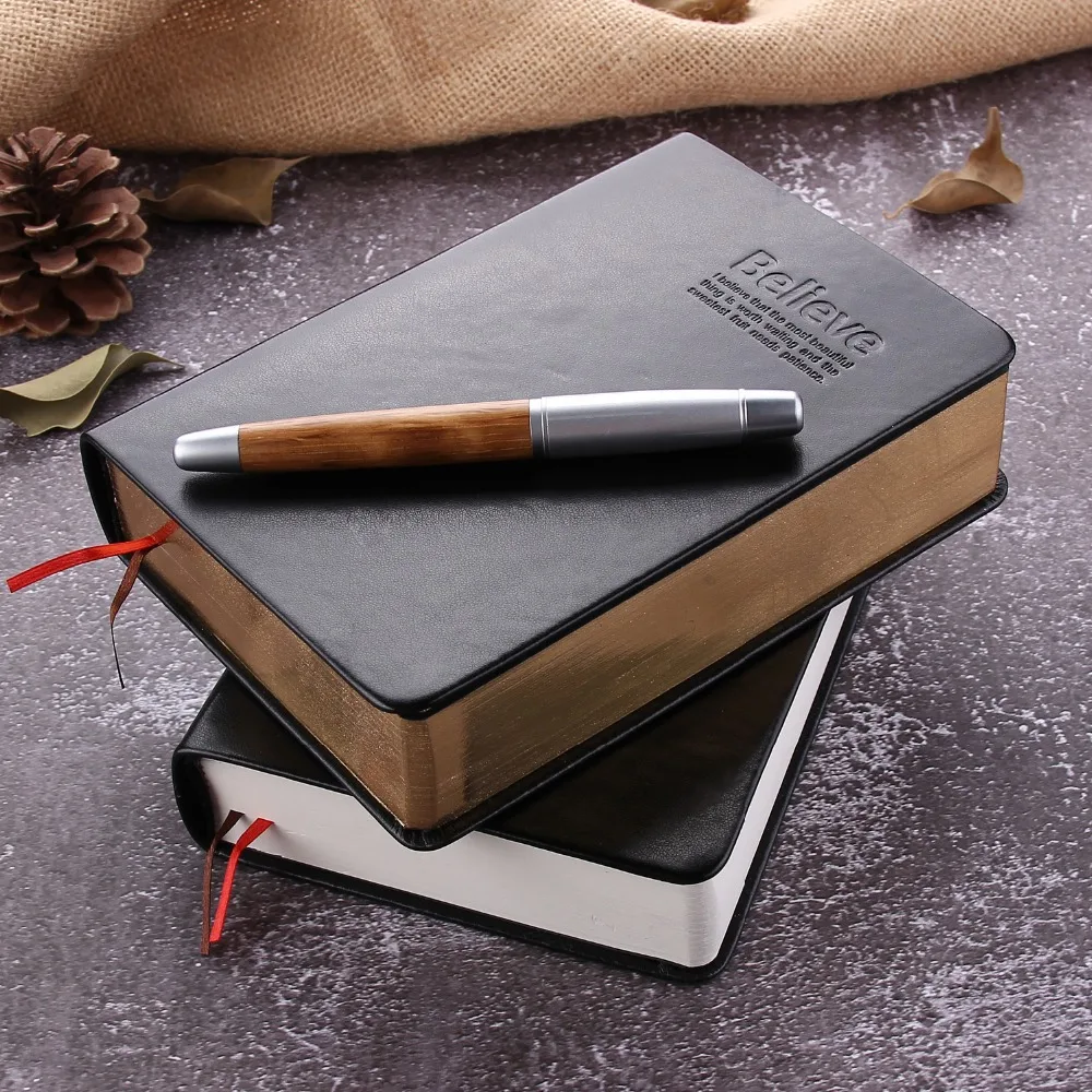 Leather Bible Diary Book Zakka Journals Bible Thickened Notebook School Office Stationery