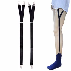 Men Adjustable Shirt Holder Military Straight Stirrup Suspenders Elastic Business Suspender Uniform Shirt Stays Garter