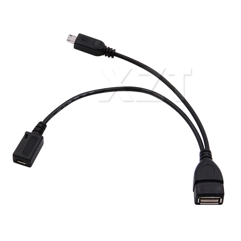 2 in 1 USB to micro usb OTG cable female to male adapter Multi-function for OPPO VIVO Samsung galaxy s5 I9500