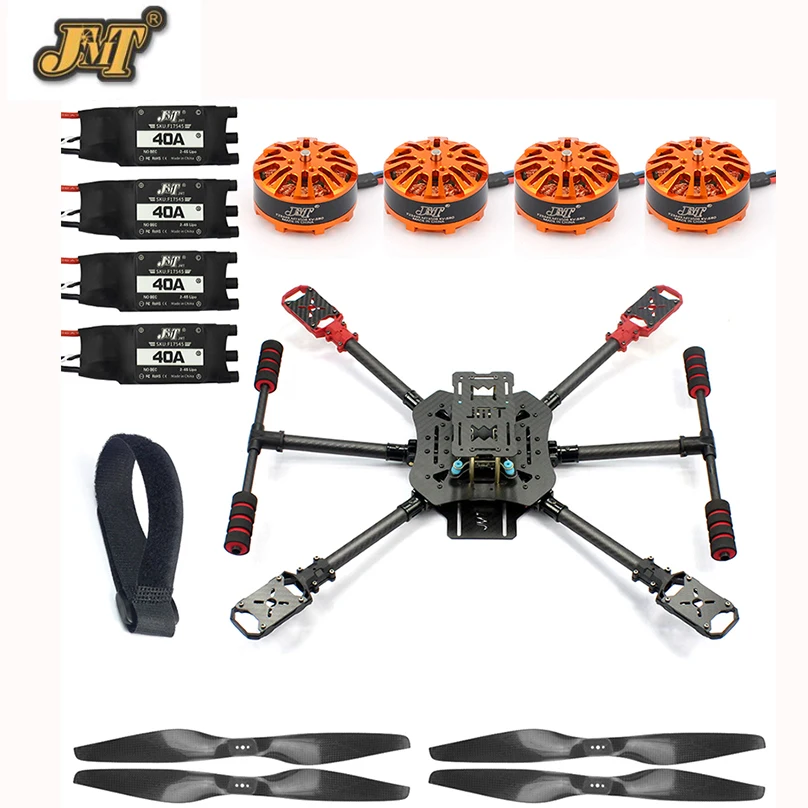 Jmt Diy X4 560Mm Carbon Fiber Frame Kit Opvouwbare/Inklapbare Landingsgestel 3508 580KV Motor 40A Esc 1455 propellers Rc Quadcopter