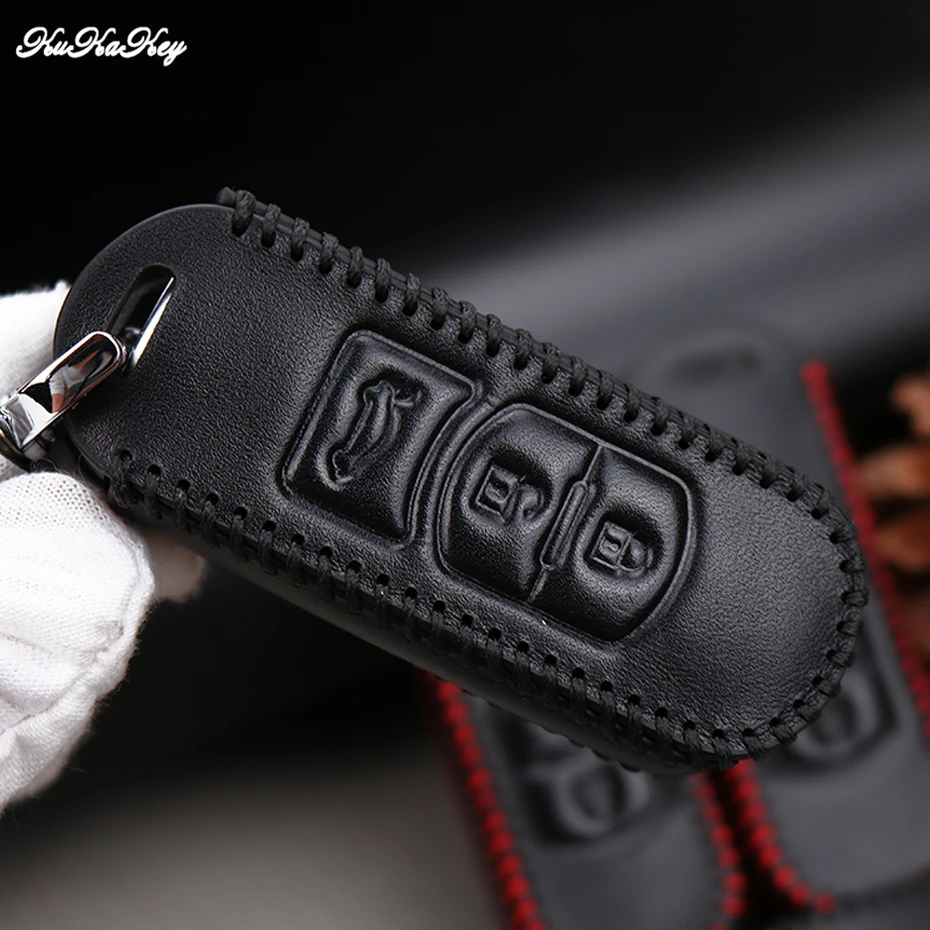 Leather Car Key Case Cover For Mazda 2 3 5 6 8 CX5 CX7 CX9 GT M3 M5 M6 M8 Atenza Axela Protection Key Shell Skin Bag Only case