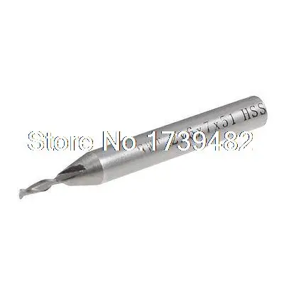 

2mm x 6mm x 7mm x 51mm 2 Flutes HSS End Mill Milling Cutter Tool