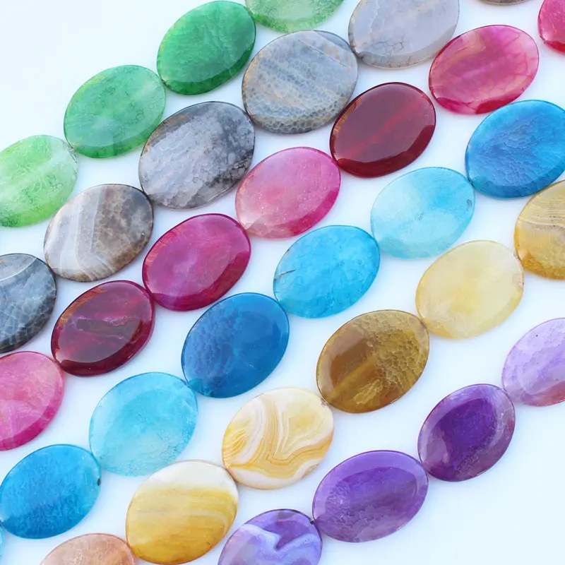 28-30x37-40mm Multi-Color Agates Oval Beads 8pcs ,  For DIY Jewelry making ! Mixed wholesale for all items!