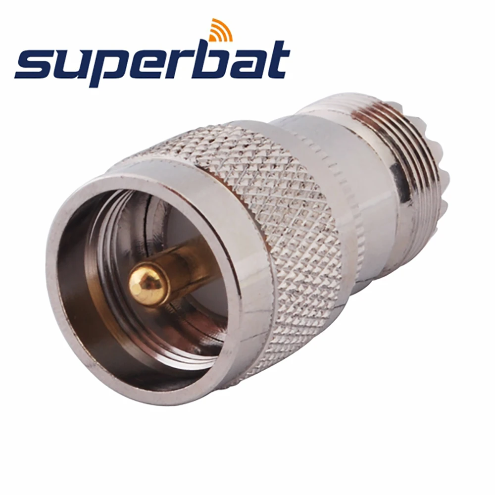 Superbat UHF Adapter UHF PL259 Male to UHF SO239 Female Straight RF Connector for Walkie Talkies