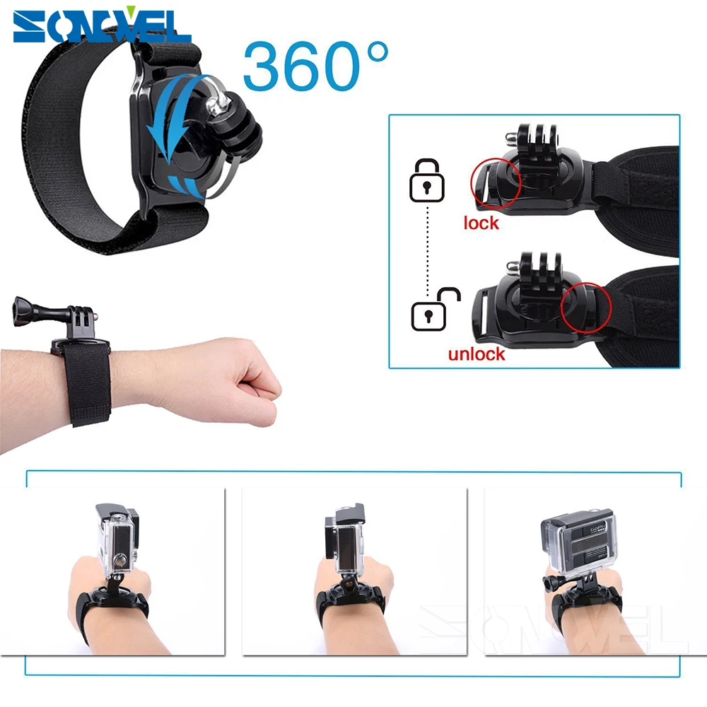 Action Camera Accessory Head Chest Strap Mount For Gopro Fusion Gopro Hero 7 6 5 4 3+ 3 2 H9R F60R W9R Yi 4K SJ4000 SJ6 SJ7