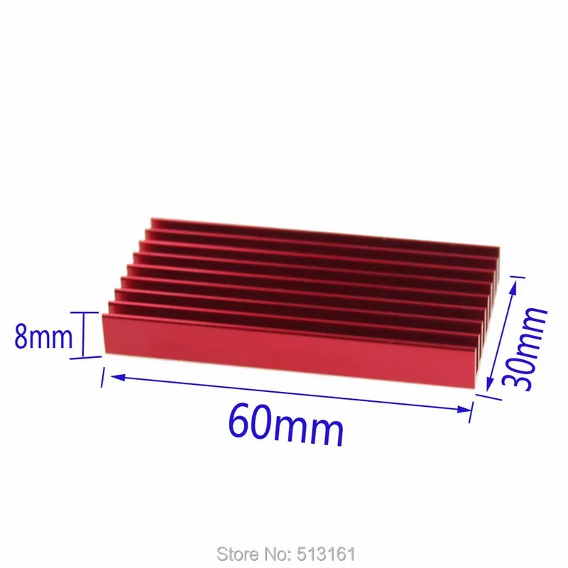 10 Pieces Gdstime 60x30x8mm Aluminum Heatsink Red Bitfury Radiator Cooler For USB