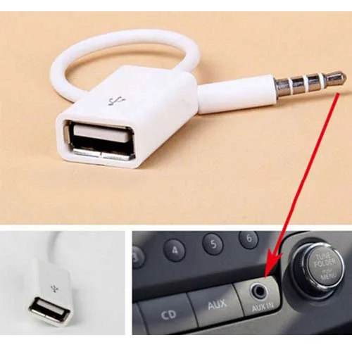 3.5mm Male AUX Audio Plug Jack To USB 2.0 Female Converter Cord Cable Car MP3 phone ipod mp4 adapter new