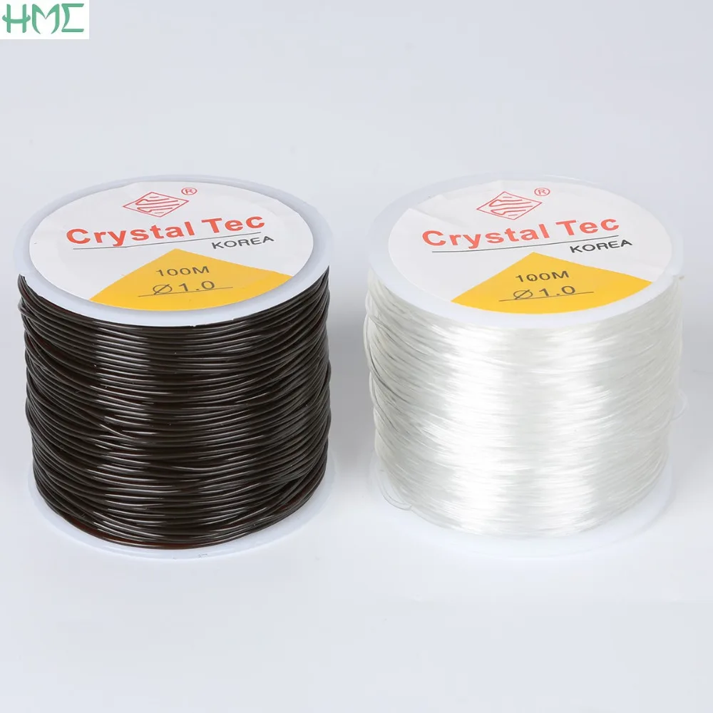 0.5/0.6/0.8/1.0mm Round Elastic Cords Transparent Brown Crystal Beading Cord String Line for Necklace Bracelets Jewelry Making