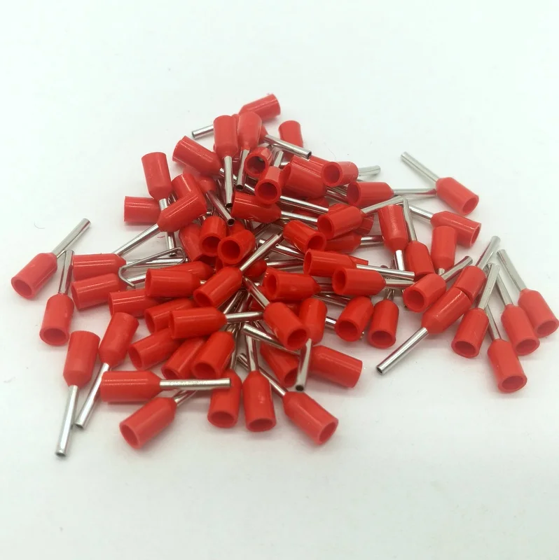 1000PCS E1006 E1008 E1010 E1012 E1018 Tube insulating Insulated Terminals 1.0² Cable Wire Insulating Crimp Terminal Connector