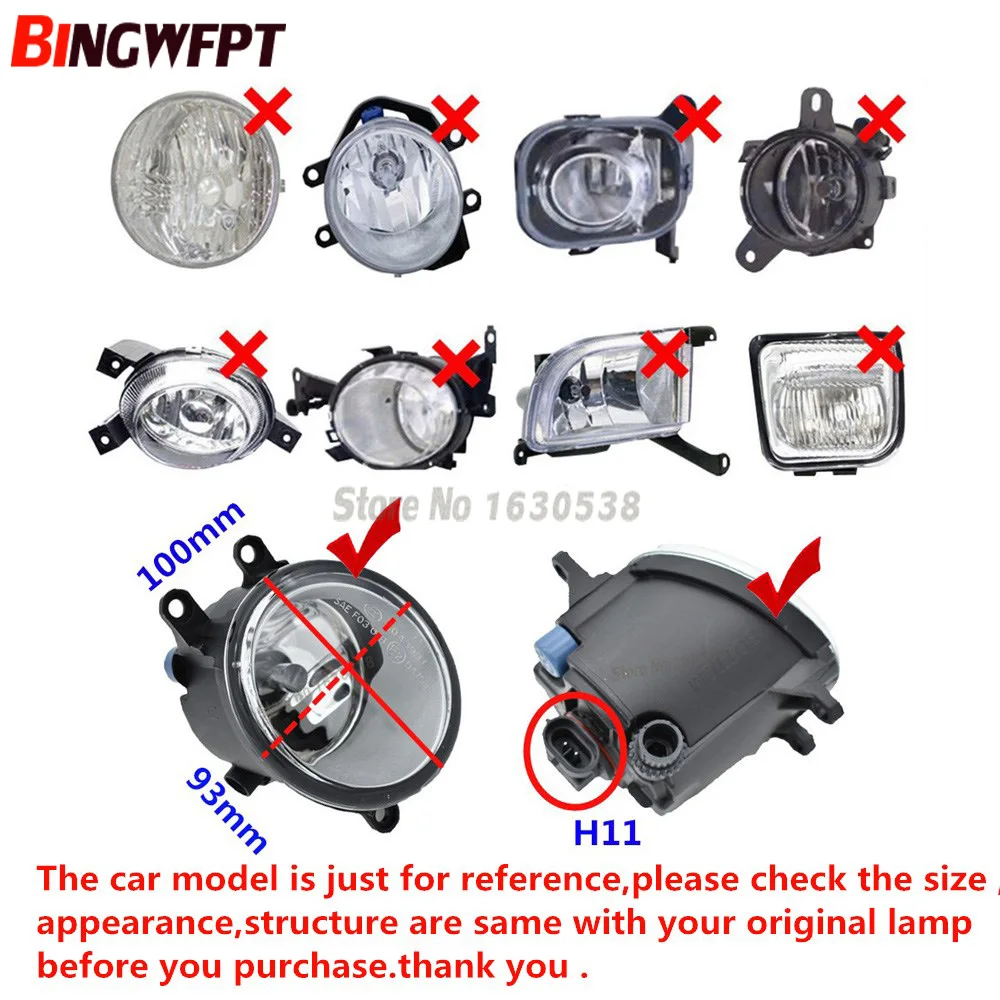 93*100 MM FOG LAMPS LIGHTS Tempered glass 2 PCS For TOYOTA