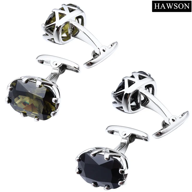 HAWSON Wholesale Cufflinks for Men Luxury Multi Colors Stone Cuff Links for French Shirt Jewelry Accessories with Box
