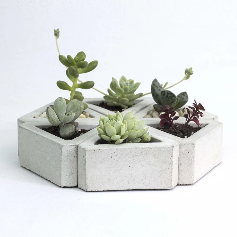 Triangle Succulent Flowerpot Concrete Mold DIY Silicone Jesmonite Cactu Planter Mould Handmade Craft Clay Decoration Tool