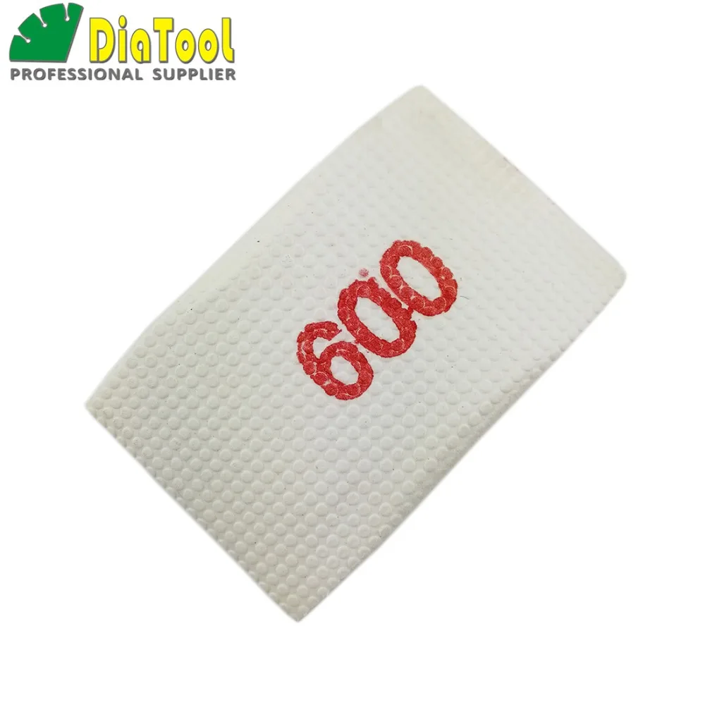DIATOOL Electroplated diamond hand polishing pad 90X55MM #600 Foam backed Hand pad Grinding block marble granite ceramic glass