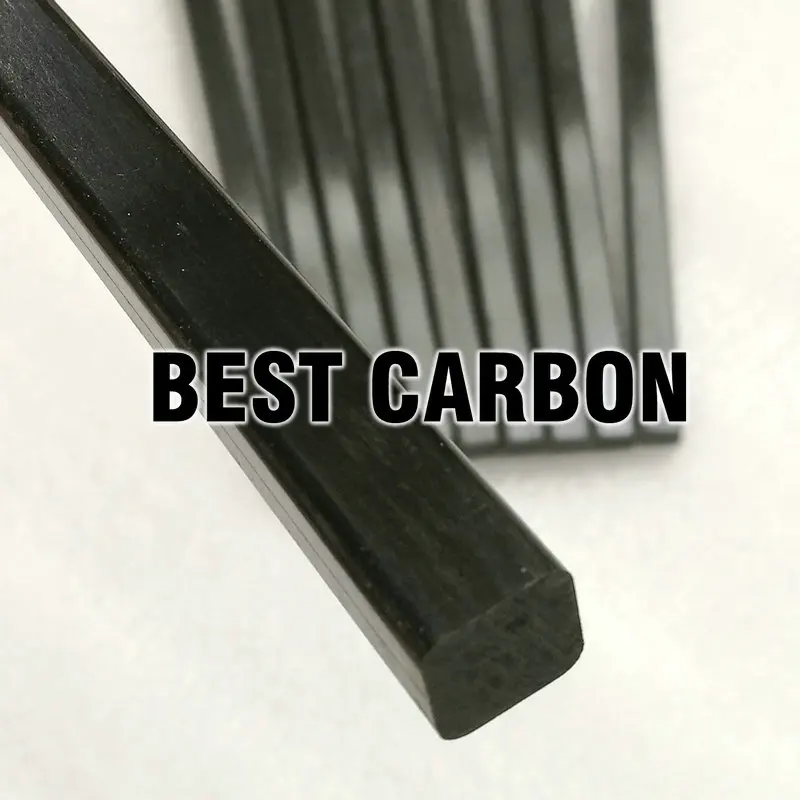 13mm  x 1000mm Pultruded Square Solid Carbon Fiber Rod