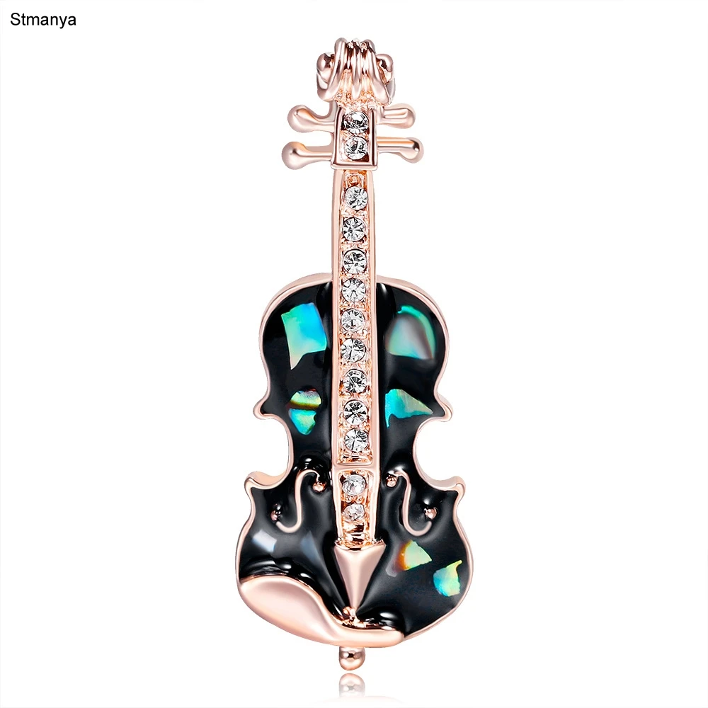 Classic Alloy Enamel violin Brooch Pins Metal Scarf Pins Christmas Gift Banquet Weddings Accessories Romantic Brooch H1279