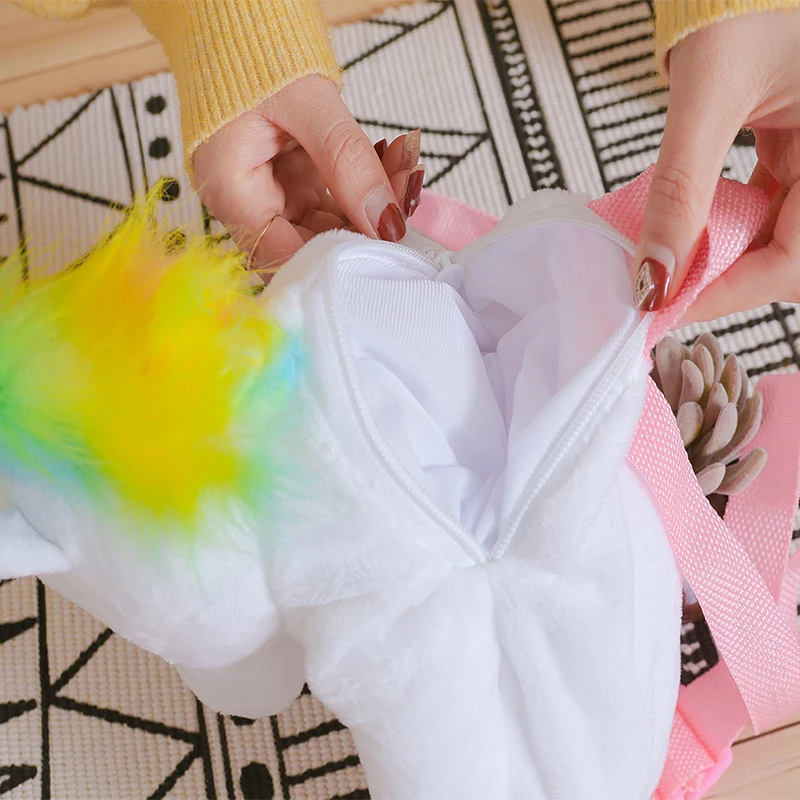 1Pcs Kawaii Cartoon Unicorn Plush Toy Shoulder Bag Shoulder Bag Furry Toy Backpack Kids Holiday Gift Christmas Gifts