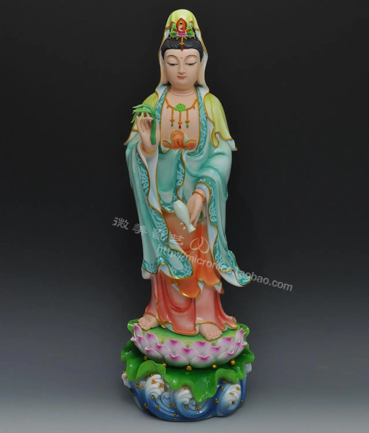 21 inch hand color Avalokiteshvara like Guanyin Buddha in Dehua put Ephraim three Western icons wholesale ceramic crafts