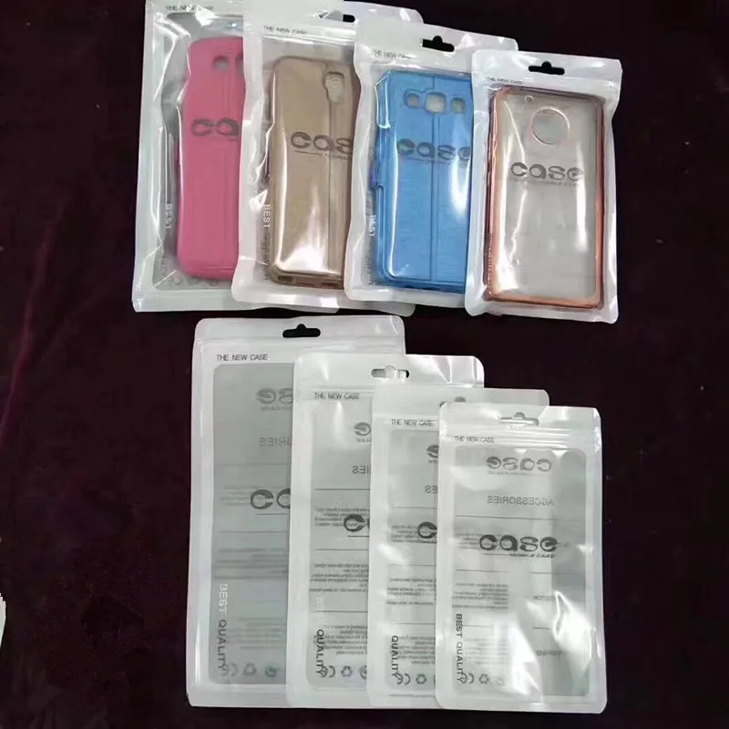 11*19 cm 300 pcs Plastic zipper Bag Cell Phone Mobile Phone Case Cover Packaging Package Zip lock accessories earphone Case bags