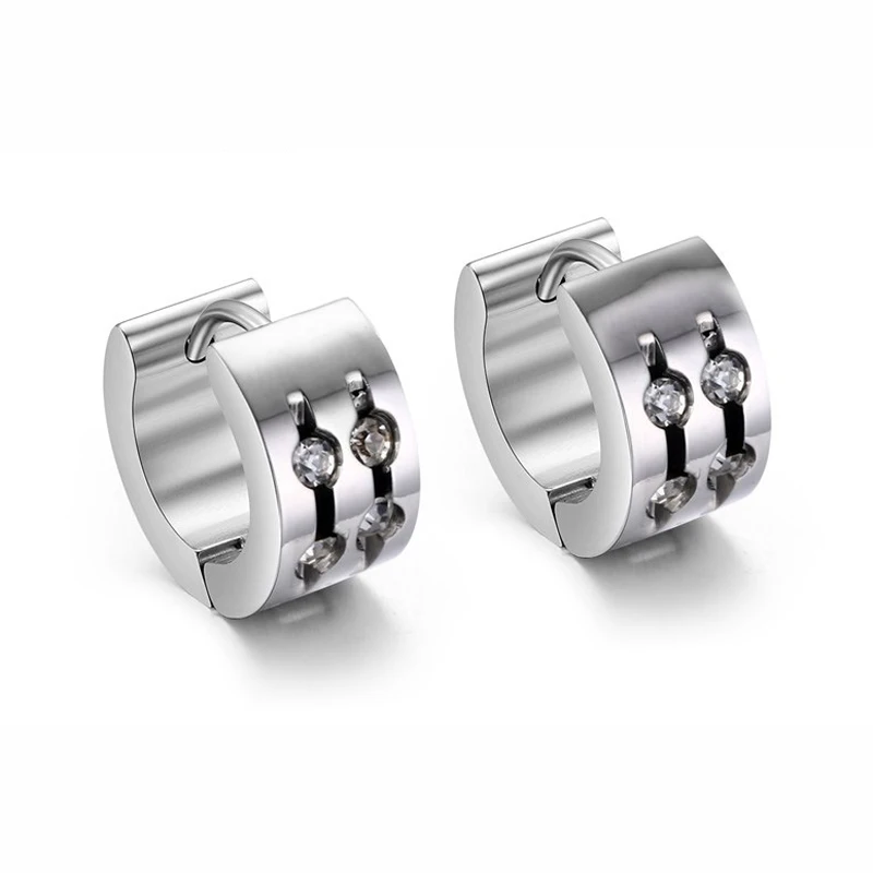 Boucles d'oreilles en titane anti-allergie pour hommes et femmes, biscuits ronds, goutte d'oreille populaire, rock et hip hop, qualité supérieure, bijoux punk