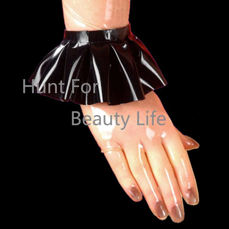 

Latex gloves w big ruffles fetish sexy customization natural handmade natural socks