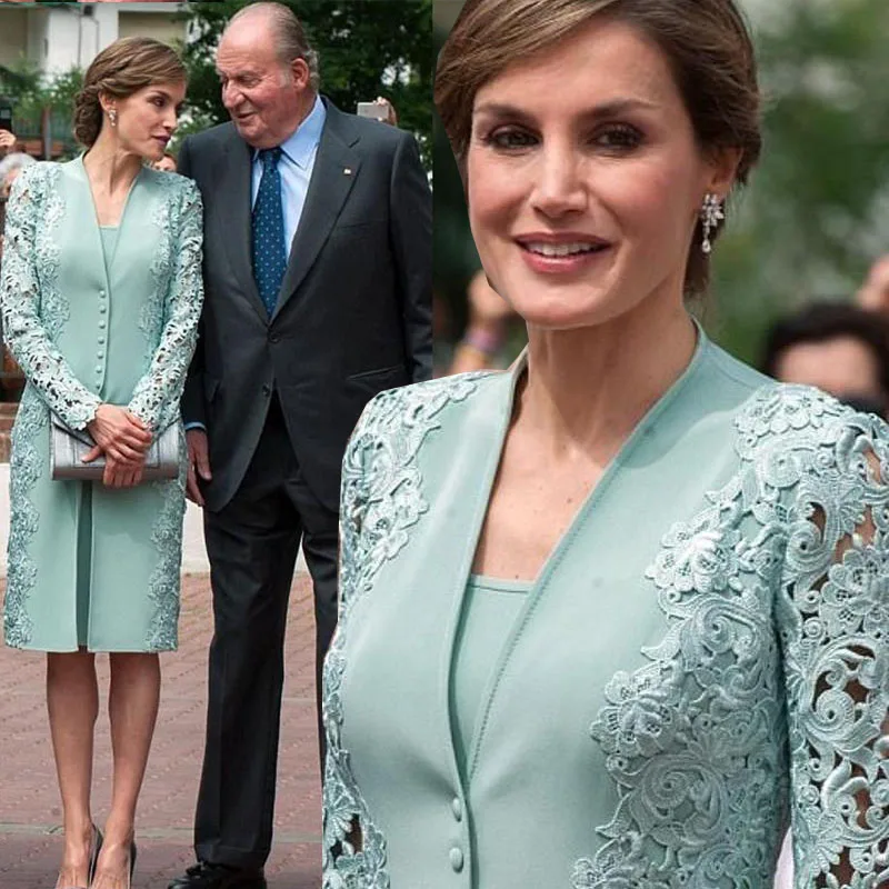 Até os joelhos Noivo Terno formal, Vestido verde menta, Vestidos para a mãe da noiva, Casaco longo, Moda, Custom Made, Ocasião especial