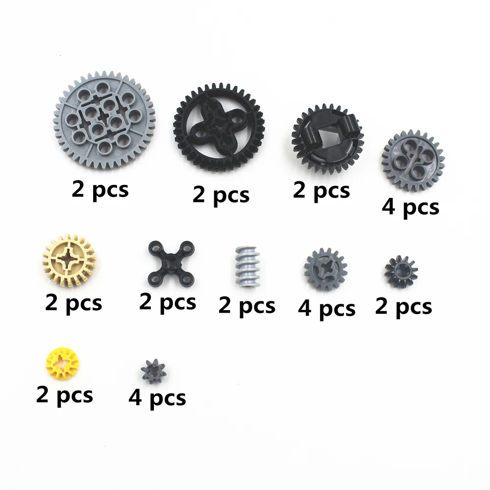 MOC Technical Parts 28pcs/lot Gears Assortment Pack Building Block Bricks Bulk Set Compatible with Lego for Kids Boys Toy 62821