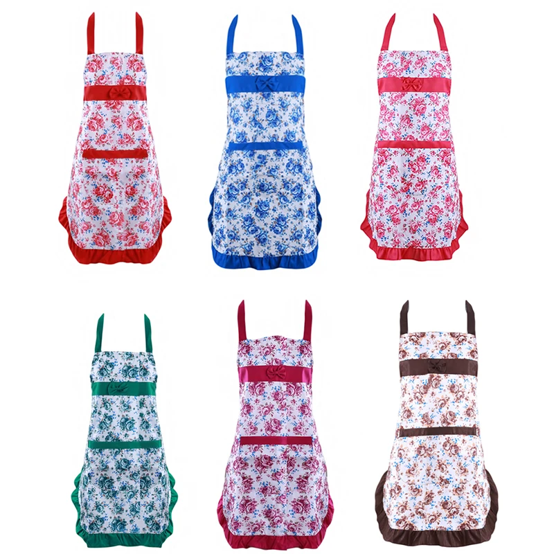 Cooking Kitchen Aprons Cotton Polyester Blend Anti-wear Kitchen Apron For Woman Waiter Cafe Shop BBQ Hairdresser Aprons