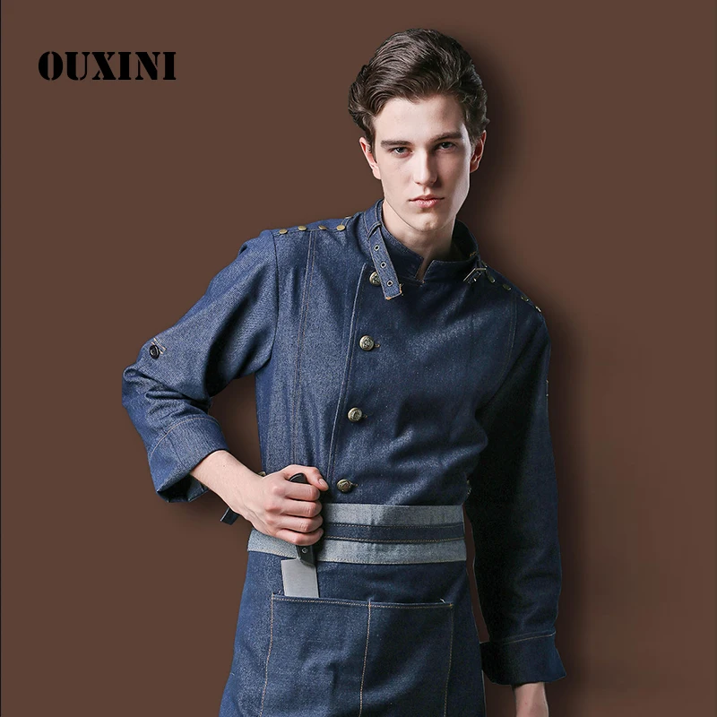 chef costume hotel workwear for men and women food chef kitchen jacket High quality Food service long sleeve chef uniform