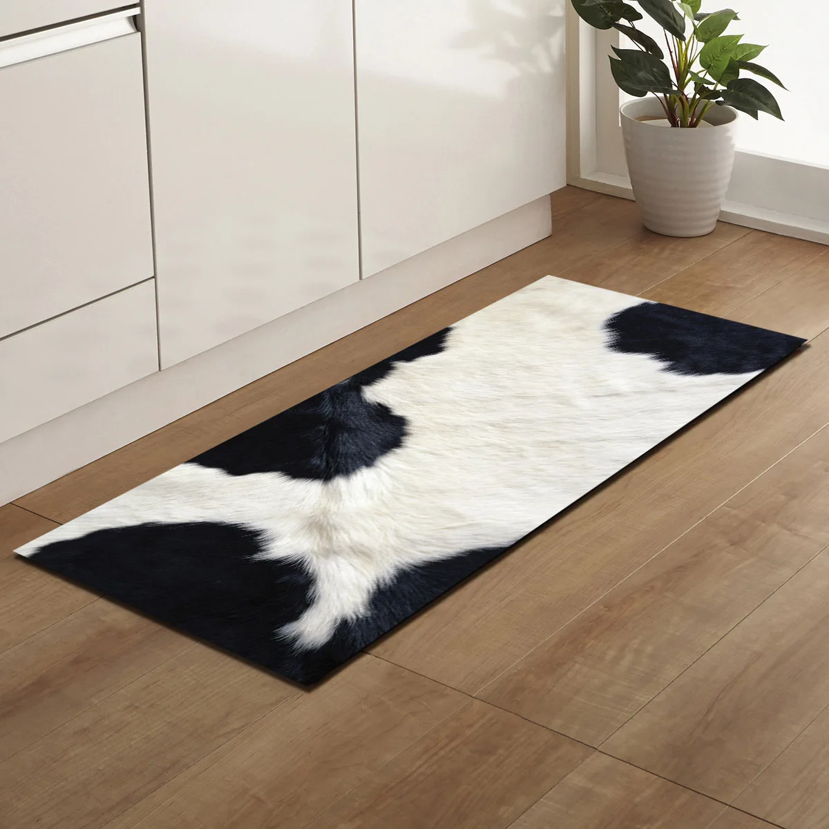 

Antiskid Mat for Kitchen Floor Long Door Mat 3D cow tiger animal fur printed Kitchen Rug Non-Slip Bedroom Bedside Mats