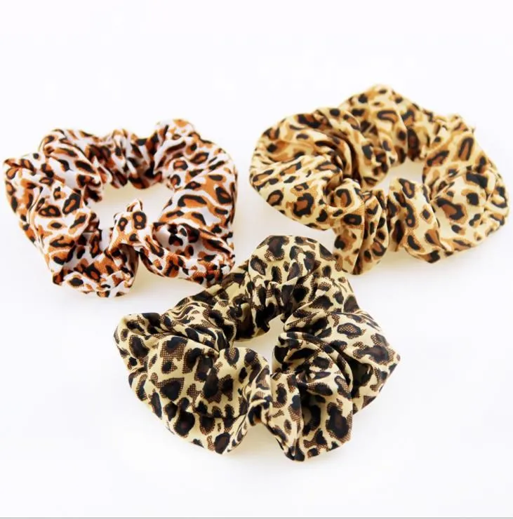 1Pcs Classic simple Smooth Animal Leopard print hair Scrunchies Leopard Print Houndstooth patterns Wild hairbands accessory