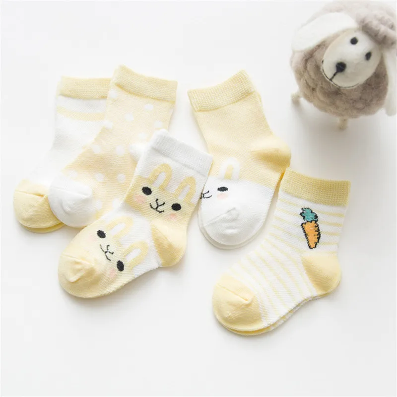 5Pairs/lot Soft Cotton Kids Socks For Girls Boys Casual Cartoon Baby Breathable Boys Girls Autumn Children\'s Socks Gifts 2022