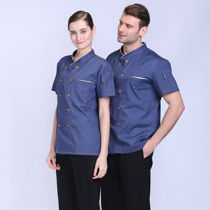 Chef's Uniform Adult Hotel Kitchen Uniform Western Restaurant Cake Kitchen Cook Jacket Suit Short-sleeve Cook Clothes B-6548