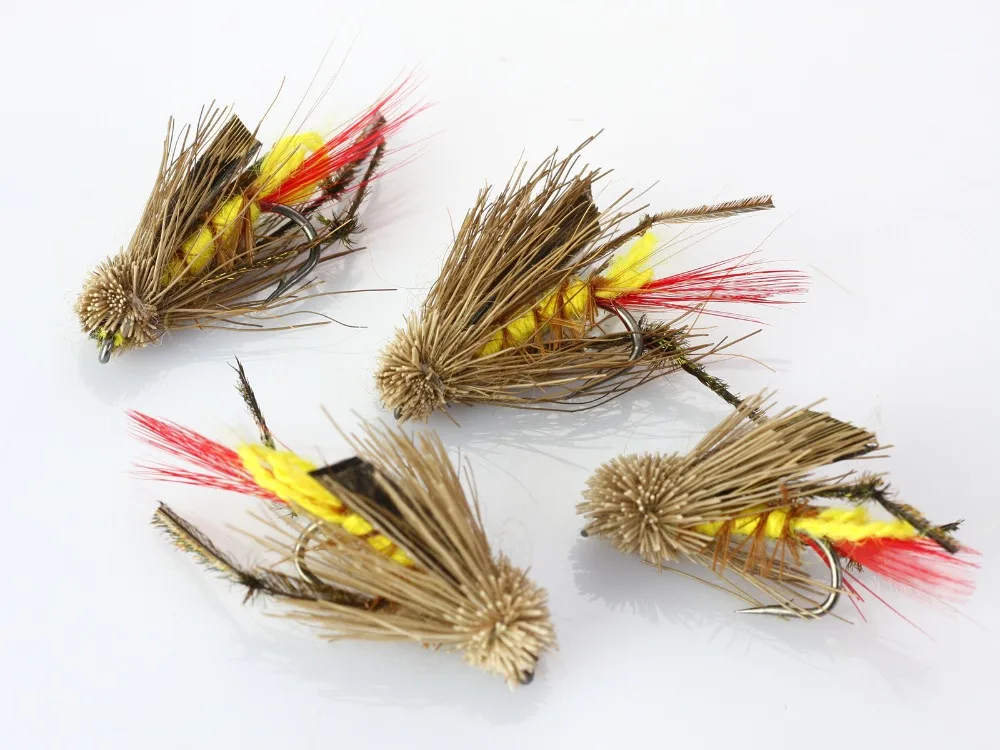 40Pcs Grasshopper Dry Flies Terrestrial fly Trout Fly Fishing Lures