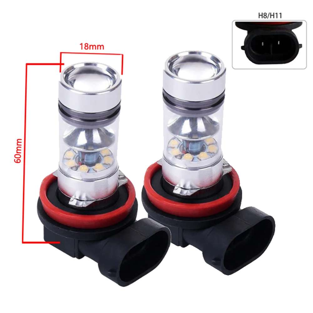 Universal 2 pieces of car led fog lights H8 H11 100W 20LED high power LED lights bulbs For Audi A4 A6 C5 C6 A3 A5 Q3 Q5 Q7