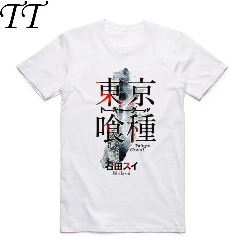 2019 New Fashion Men Print Tokyo Ghoul Anime T-shirt O-Neck Short Sleeves Summer Japanese Manga Ken Kaneki Cool Top Tee T Shirt