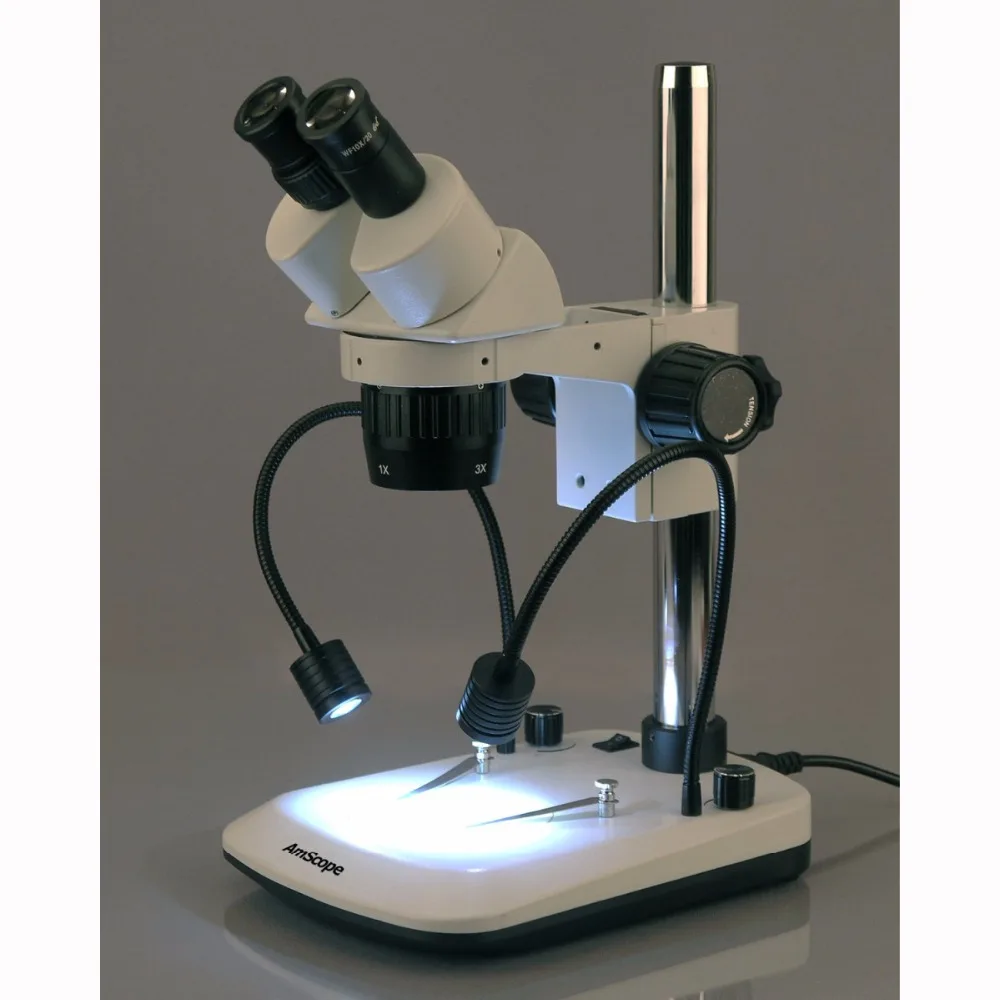 AmScope Supplies Microscope Table Stand With Built In Dual Gooseneck Illuminator