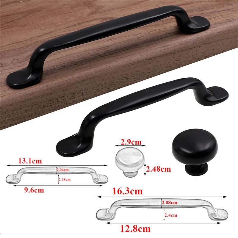 RUNBAZEF  Black Cabinet Handles American Style Kitchen Cupboard Door Pulls Drawer Knobs Fashion Furniture Handle Hardware