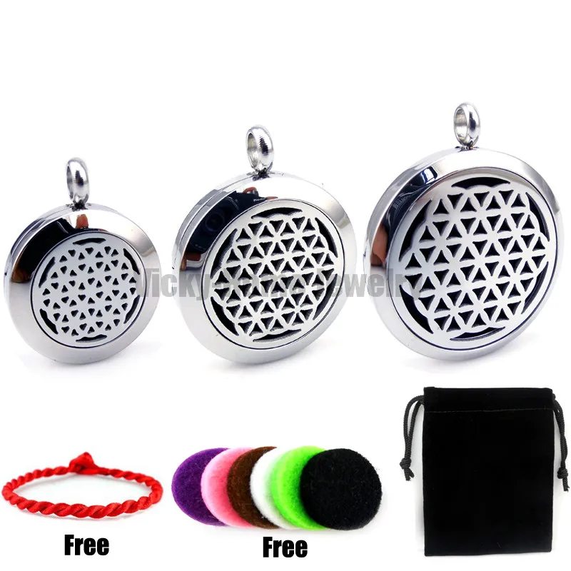 With Chain gift The Seed of Life 30mm Essential Oils Diffuser Locket Aromatherapy  Locket Necklace with Pads drop shipping