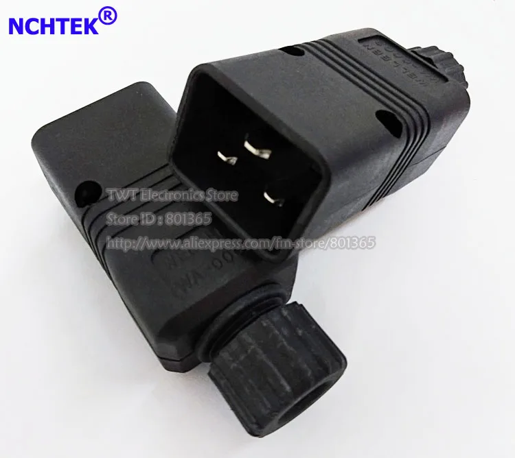 

NCHTEK IEC320 C20 AC Power Cable Connector , IEC C20 Male Plug For Power Cord .Rewirable, 16A/250V , 20pcs