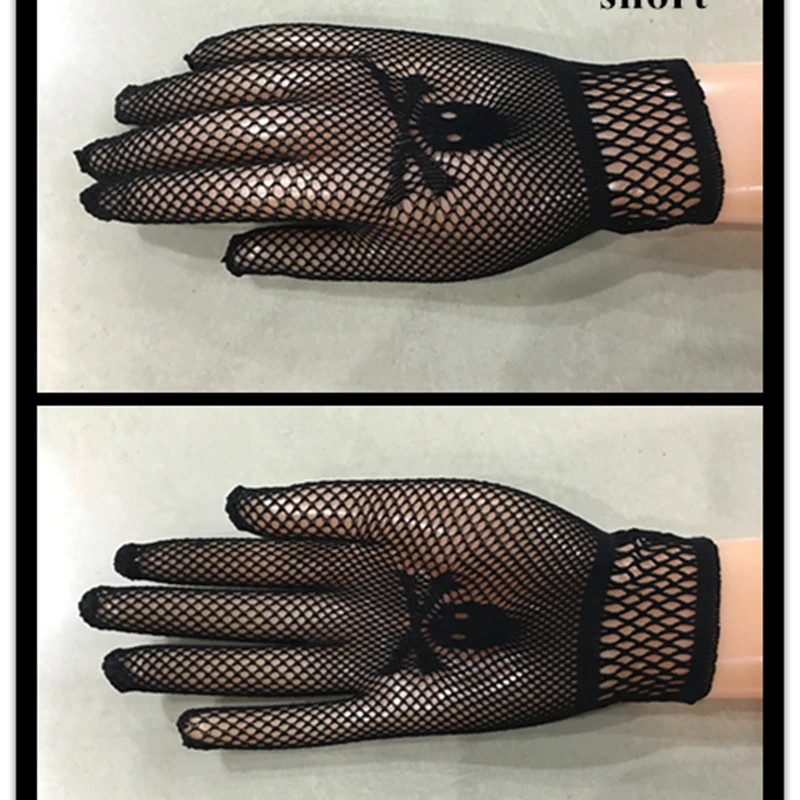 new High Quality 2016New Arrival Fashion Short Mesh Female Hollow Gloves Punk Multicolor Night Club Sexy Gloves Women 132