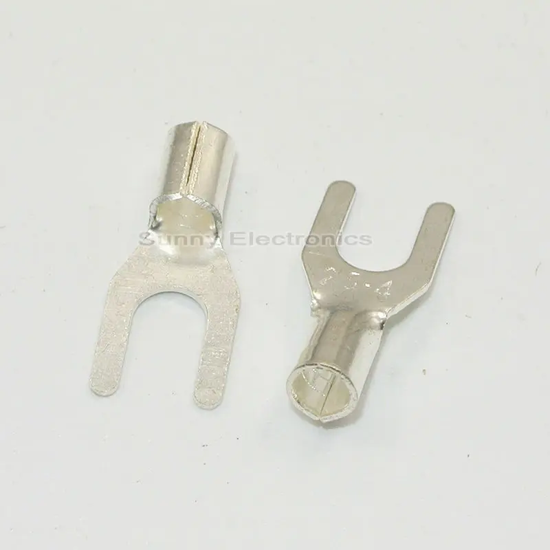 1000 Spade Fork Terminal Connector Non-Insulated Uninsulated 22-18GA 16-14GA 14-12GA 12-10GA AWG Gauge #8