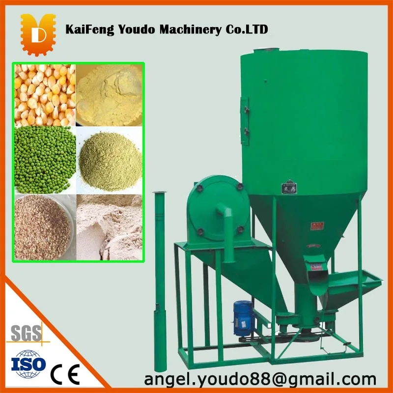 الرأسي معالجة تغذية آلة سحق والاختلاط ل علف الحيوانات