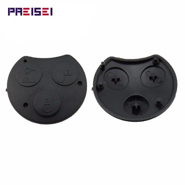 

PREISEI 50pieces/lot Black 3 Button Car Key Silicon Button Rubber Pads Replacements For Benz Smart key