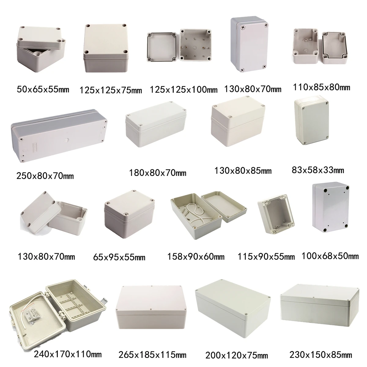 DIY Electronic Box Plastic Waterproof Junction Box Electrical Cover Enclosure Waterproof Junction Case