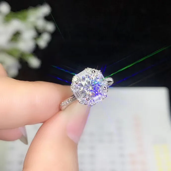 Moissanite, 925 Silver fashion design, strong fire color,diamond, high hardness 1ct stone