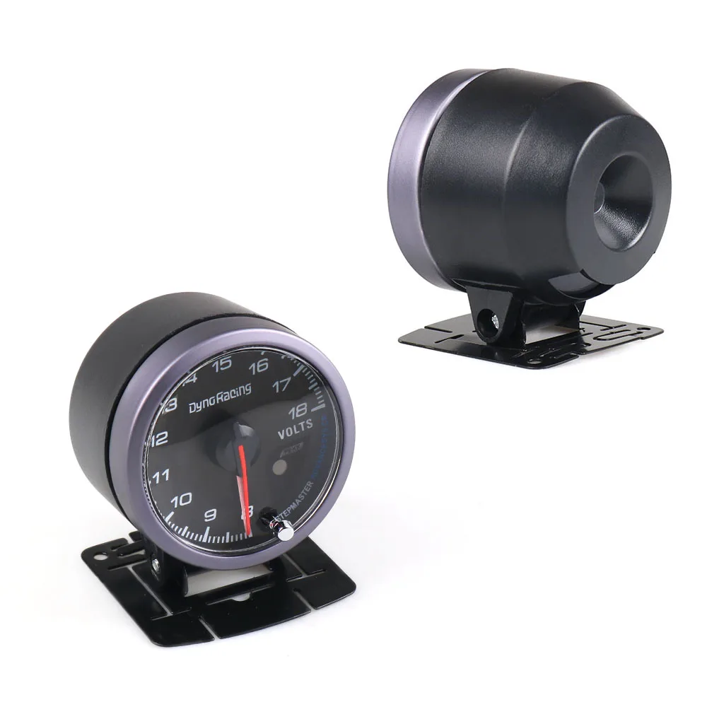 Dynoracing 60MM Voltage gauge Black Face Voltmeter with Amber & White Lighting 8-18V Car meter BX101483