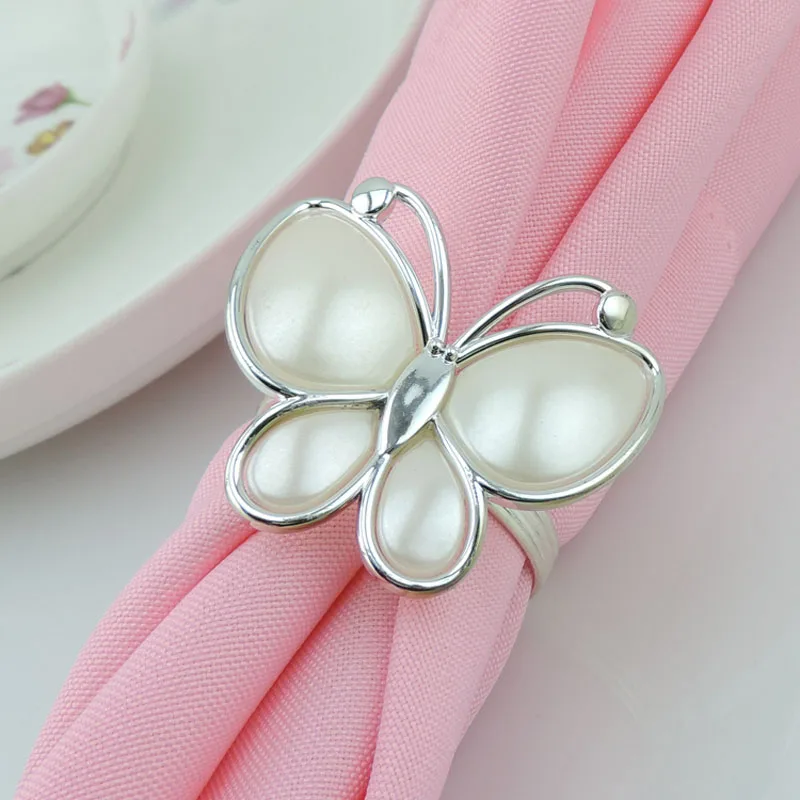 50pcs Butterfly Napkin Ring Wedding Supplies Serviette Table Decoration Accessories Banquet Dinner Decor ZA6757